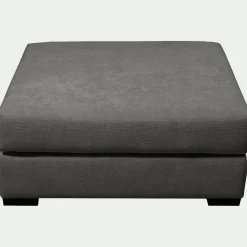 Pouf carré en tissu Bloq - gris anthracite