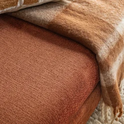 Pouf carré en tissu Genesis - brun rustrel