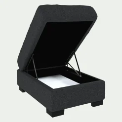 Pouf coffre en tissu - gris anthracite