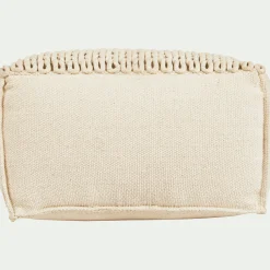 Pouf cubique en coton - beige D50xH28cm