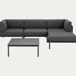 Pouf de jardin en aluminium - gris anthracite