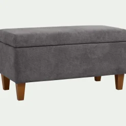 Pouf en tissu avec coffre - gris restanque