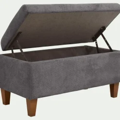 Pouf en tissu avec coffre - gris restanque
