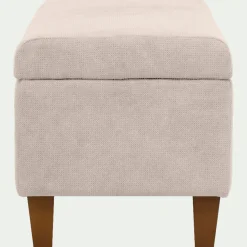 Pouf en tissu avec coffre - beige roucas
