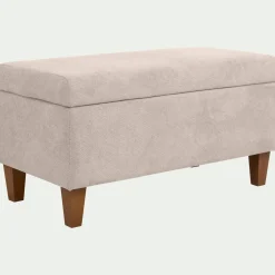 Pouf en tissu avec coffre - beige roucas