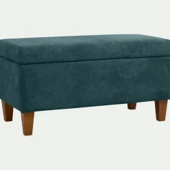 Pouf en tissu avec coffre - bleu figuerolles
