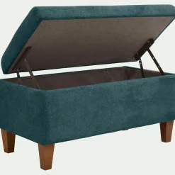 Pouf en tissu avec coffre - bleu figuerolles