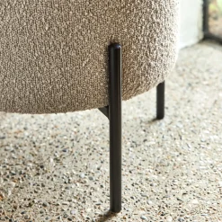 Pouf en tissu avec coffre de rangement H40,5cm - beige