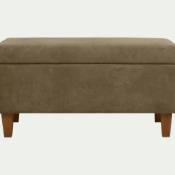 Pouf en tissu avec coffre - vert cèdre