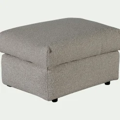 Pouf en tissu bouclette - gris clair