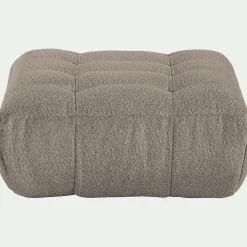 Pouf en tissu bouclette - gris clair