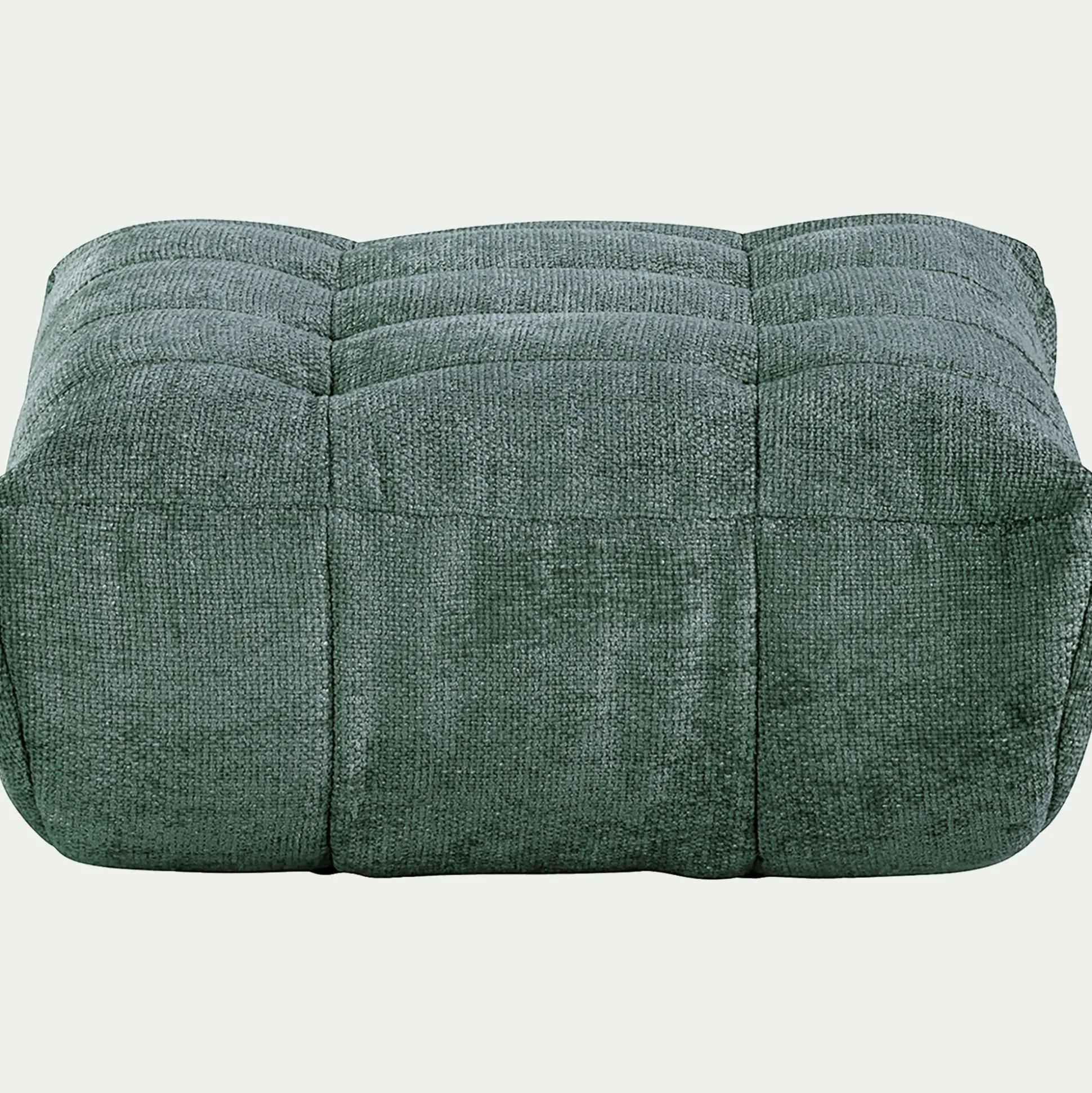 Pouf en tissu chenille - bleu calaluna