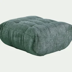 Pouf en tissu chenille - bleu calaluna