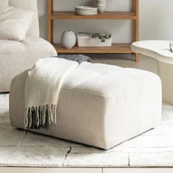 Pouf en tissu Eden - beige alpilles