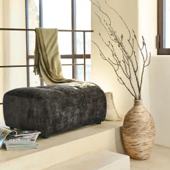 Pouf en tissu Eden - marron