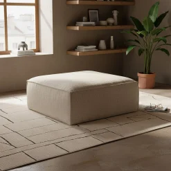 Pouf en tissu genesis - beige