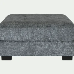 Pouf en tissu Genesis avec coffre - gris ardoise