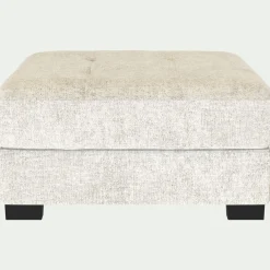 Pouf en tissu Genesis avec coffre - blanc ventoux