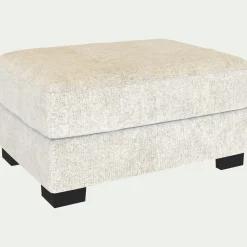Pouf en tissu Genesis avec coffre - blanc ventoux