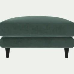 Pouf en tissu velvet - vert sauge