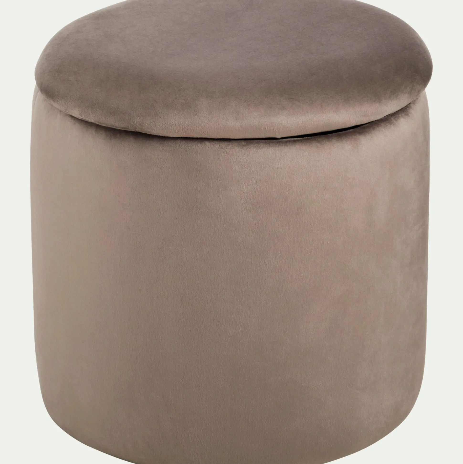 Pouf en velours avec coffre de rangement - gris H43cm