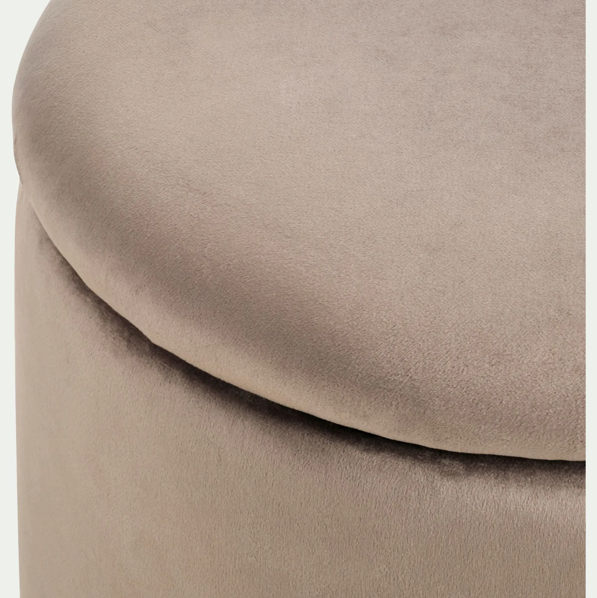 Pouf en velours avec coffre de rangement - gris H43cm