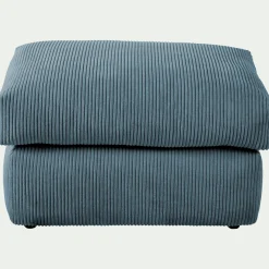Pouf en velours côtelé - bleu