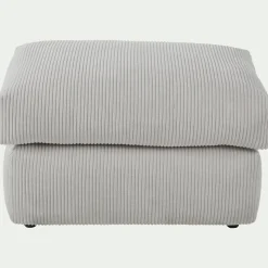 Pouf en velours côtelé - gris borie