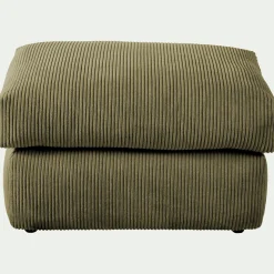 Pouf en velours côtelé - vert cèdre