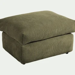 Pouf en velours côtelé - vert cèdre