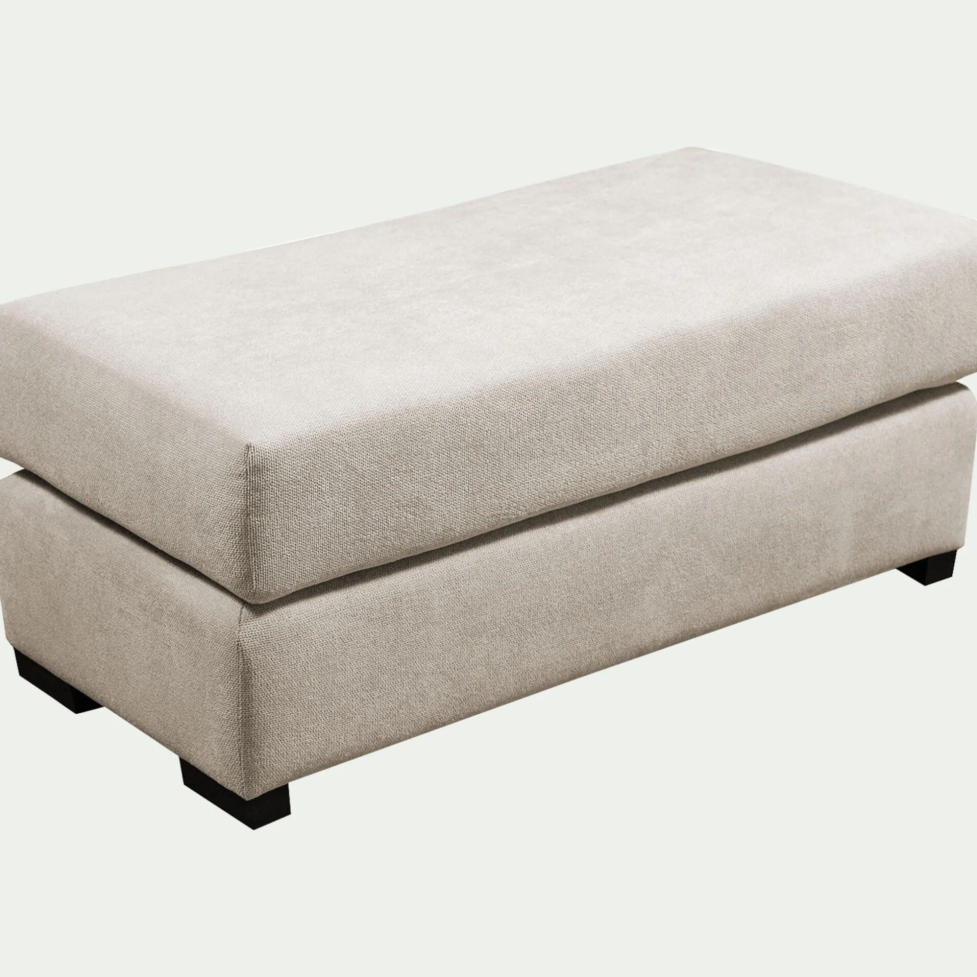 Pouf rectangulaire en tissu Bloq - beige roucas