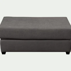 Pouf rectangulaire en tissu Bloq - gris anthracite