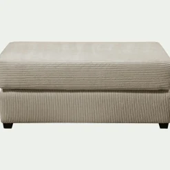 Pouf rectangulaire en velours côtelé Azores - taupe