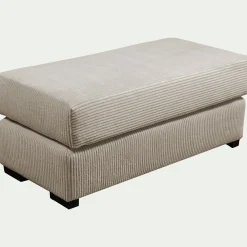 Pouf rectangulaire en velours côtelé Azores - taupe