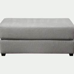 Pouf rectangulaire en velours côtelé Azores - gris borie