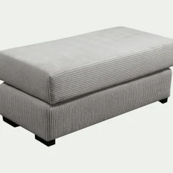 Pouf rectangulaire en velours côtelé Azores - gris borie
