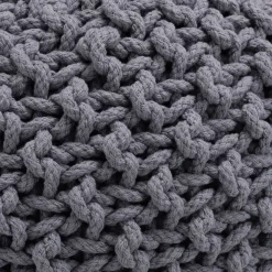 Pouf tressé en coton D50xH30cm - gris restanque