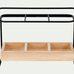 Range couverts en métal et bois - bois clair