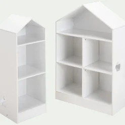 Rangement forme maison 5 cases pour chambre enfant - blanc