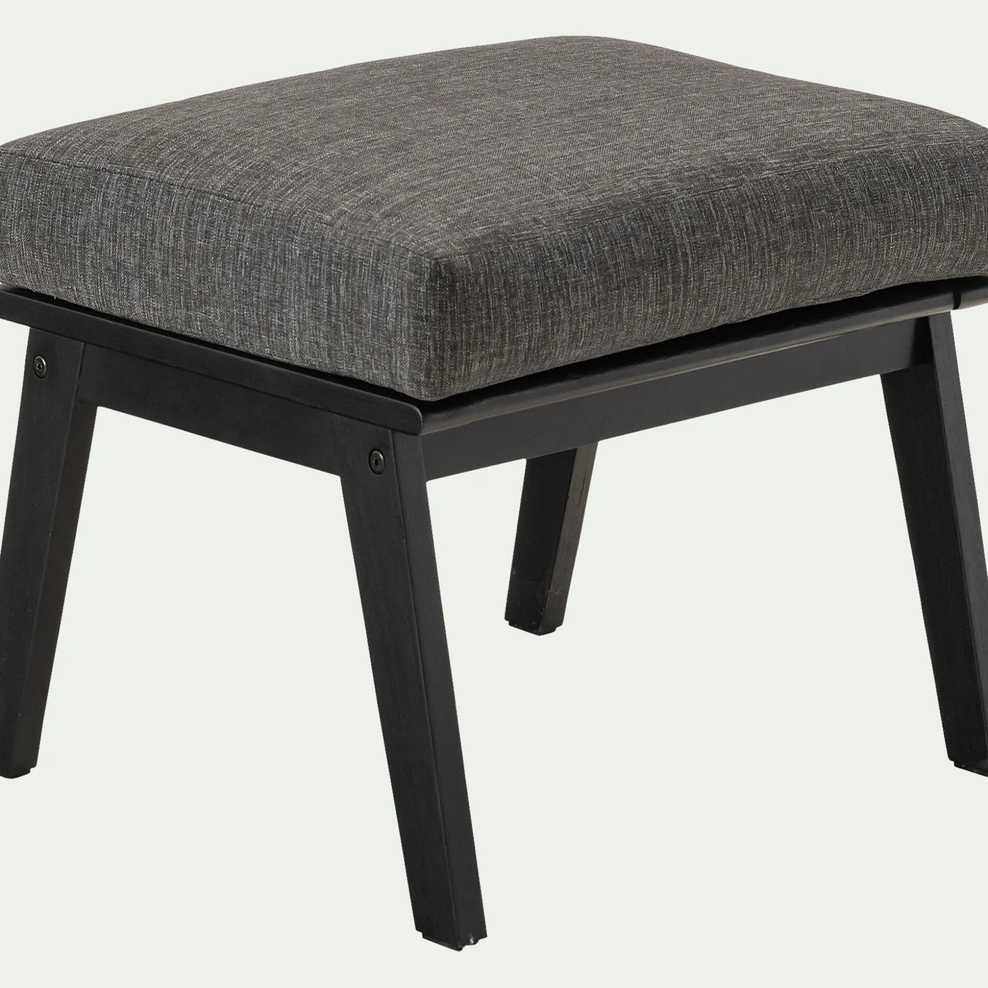 Repose-pieds pour fauteuil en bois d'eucalyptus - noir