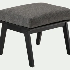 Repose-pieds pour fauteuil en bois d'eucalyptus - noir