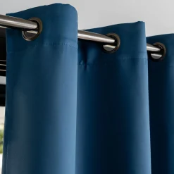 Rideau à œillets en polyester 140x250cm - bleu figuerolles