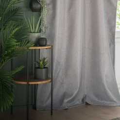 Rideau à œillets en polyester 135x300cm - gris restanque