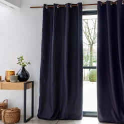 Rideau à œillets en polyester 135x300cm - gris calabrun