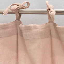 Rideau à nouettes en gaze de coton - rose salina - 140x250cm