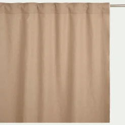Rideau à passants caché en lin finition point de bourdon 140x250cm - beige corde