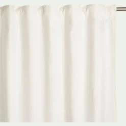 Rideau à passants cachés en coton finition point de cheval 140x250cm - blanc écru