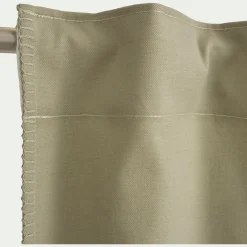 Rideau à passants cachés en coton finition point de cheval 140x250cm - vert olivier