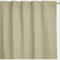 Rideau à passants cachés en coton finition point de cheval 140x250cm - vert olivier