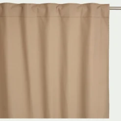 Rideau à passants cachés en coton finition point de cheval 140x250cm - beige corde